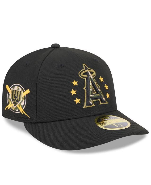 New Era Mens Black Los Angeles Angels 2024 Armed Forces Day Low Profile 59FIFTY Fitted Hat Product Image