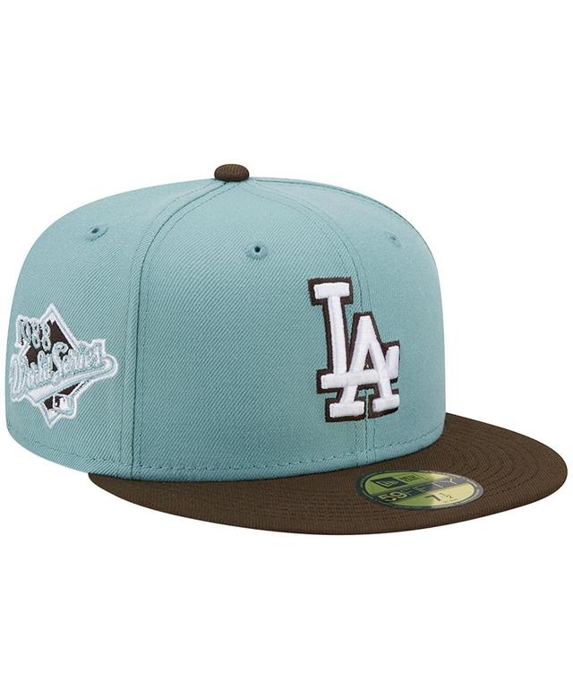 Mens New Era Light Blue Los Angeles Dodgers 1988 World Series Beach Kiss 59FIFTY Fitted Hat - Light Blue Product Image