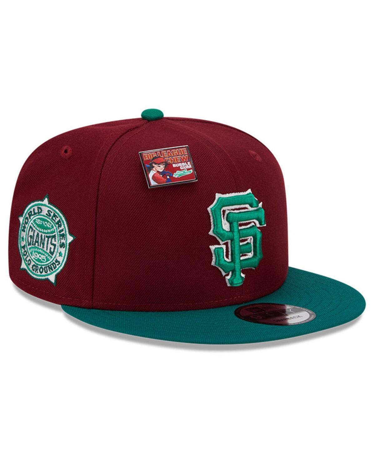 Mens New Era Cardinal/Green San Francisco Giants Strawberry Big League Chew Flavor Pack 9FIFTY Snapback Hat Product Image