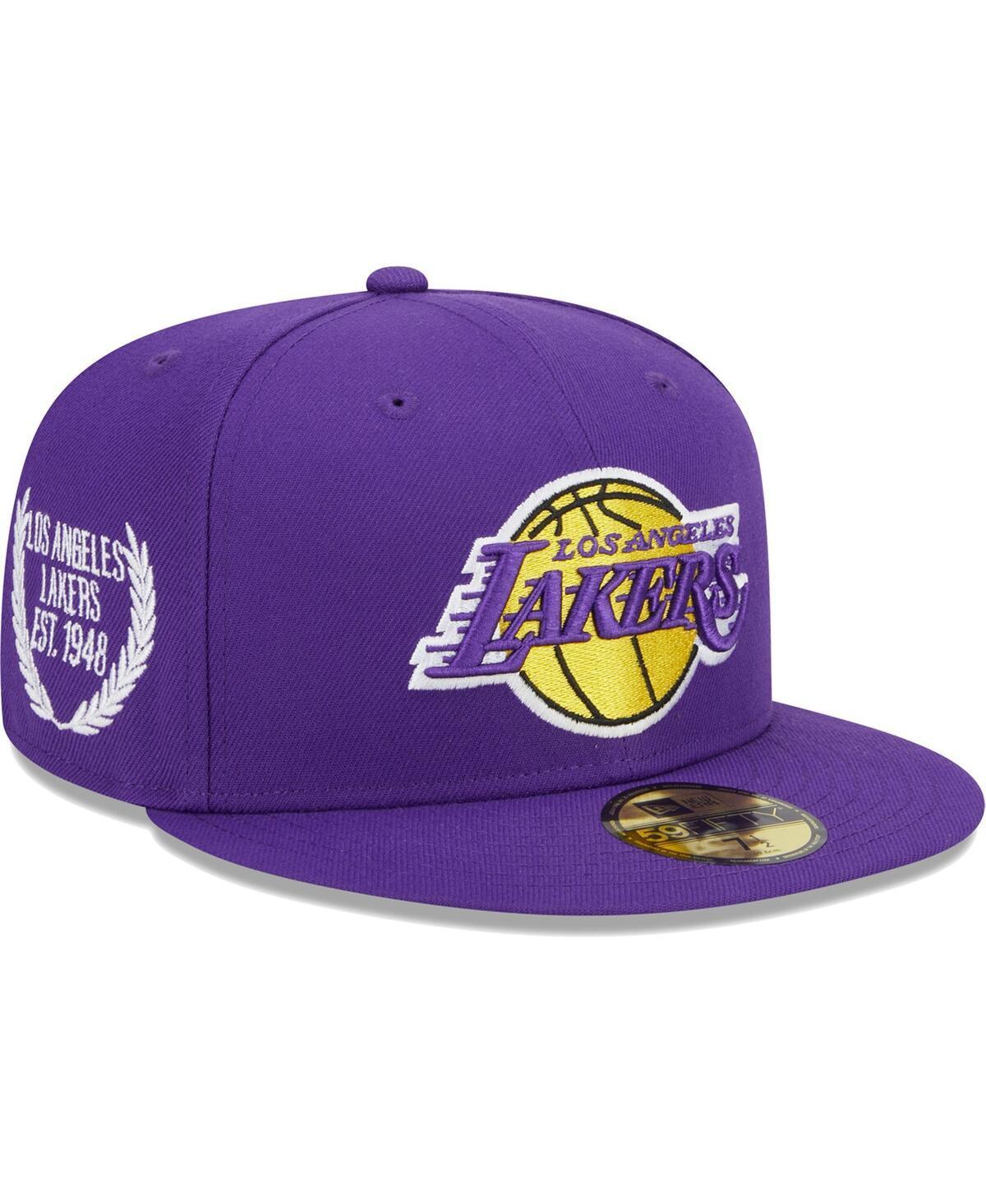 Mens New Era Purple Los Angeles Lakers Camo Undervisor Laurels 59FIFTY Fitted Hat Product Image