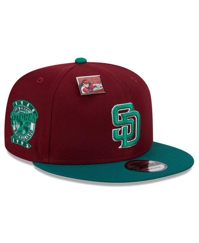 New Era Mens Cardinal San Diego Padres Strawberry Big League Chew Flavor Pack 9FIFTY Snapback Hat - Cardinal, Green Product Image