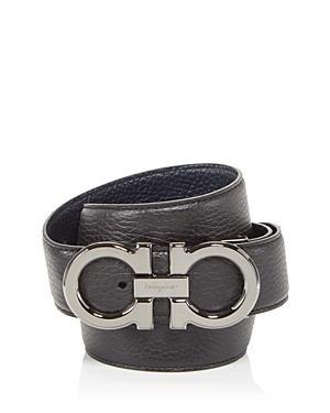 Mens Double Adjustable Gancini Buckle Leather Belt Product Image