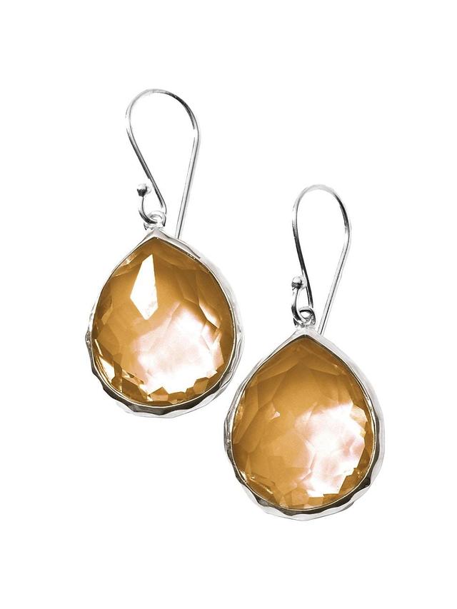 Womens Rock Candy Teardrop Sterling Silver & Honey Citrine Earrings Product Image