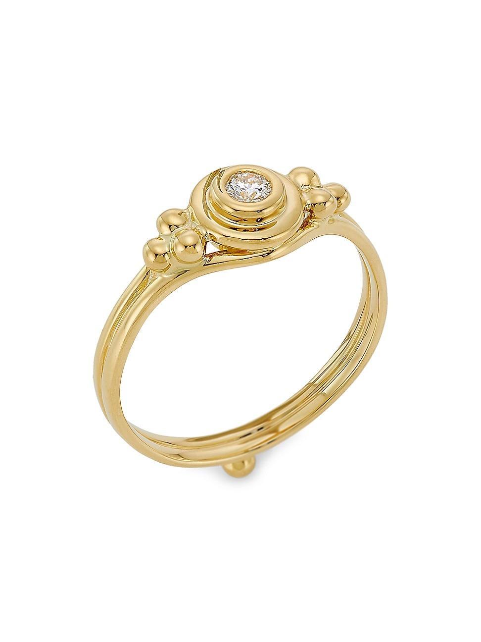 Womens Temple 18K Yellow Gold & 0.1 TCW Diamond Ring Product Image