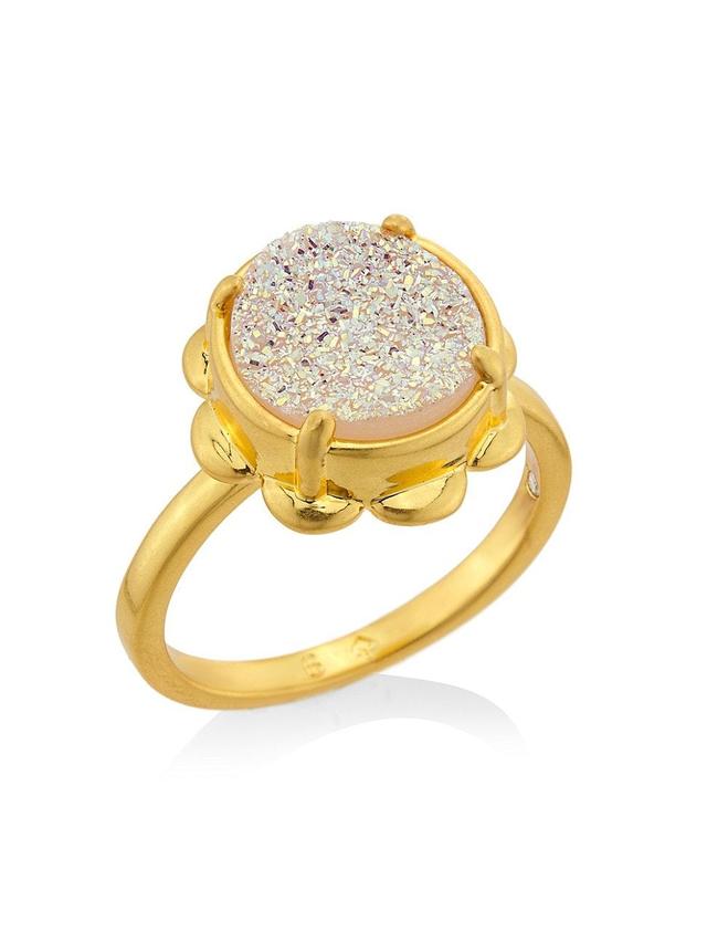 Womens Goldtone & Agate Ring Product Image