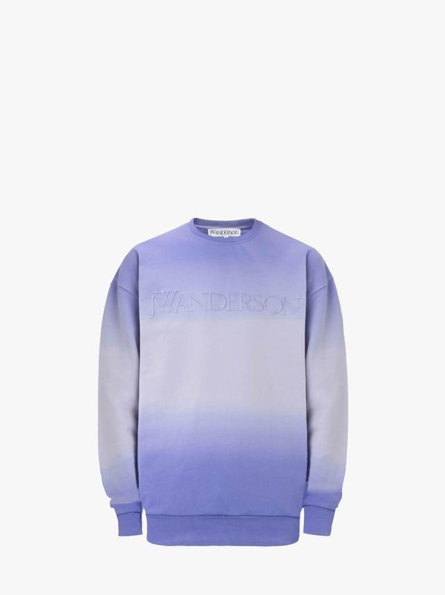 GRADIENT SWEATSHIRT WITH LOGO EMBROIDERED in purple | JW Anderson US  Product Image