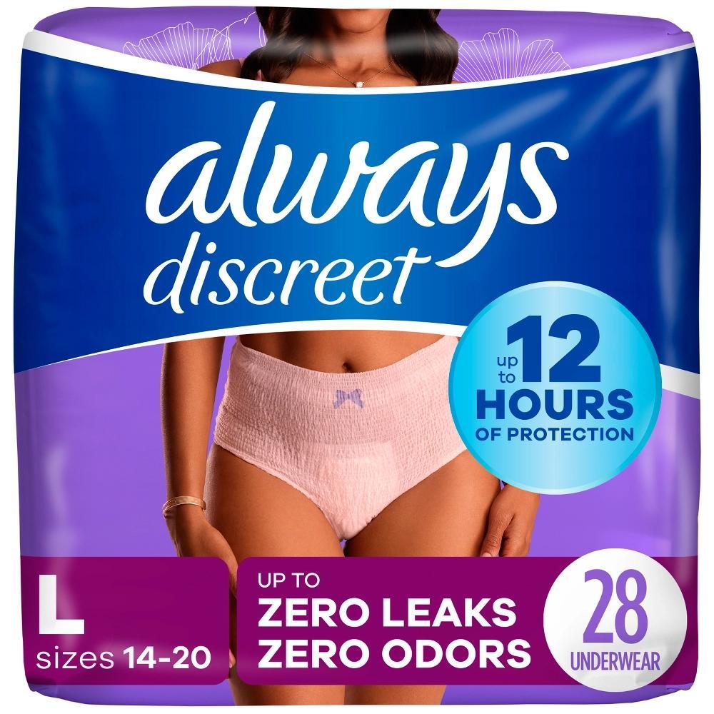 Always Discreet Adult Postpartum Incontinence Underwear for Women - Maximum Protection - Large - 28ct Product Image