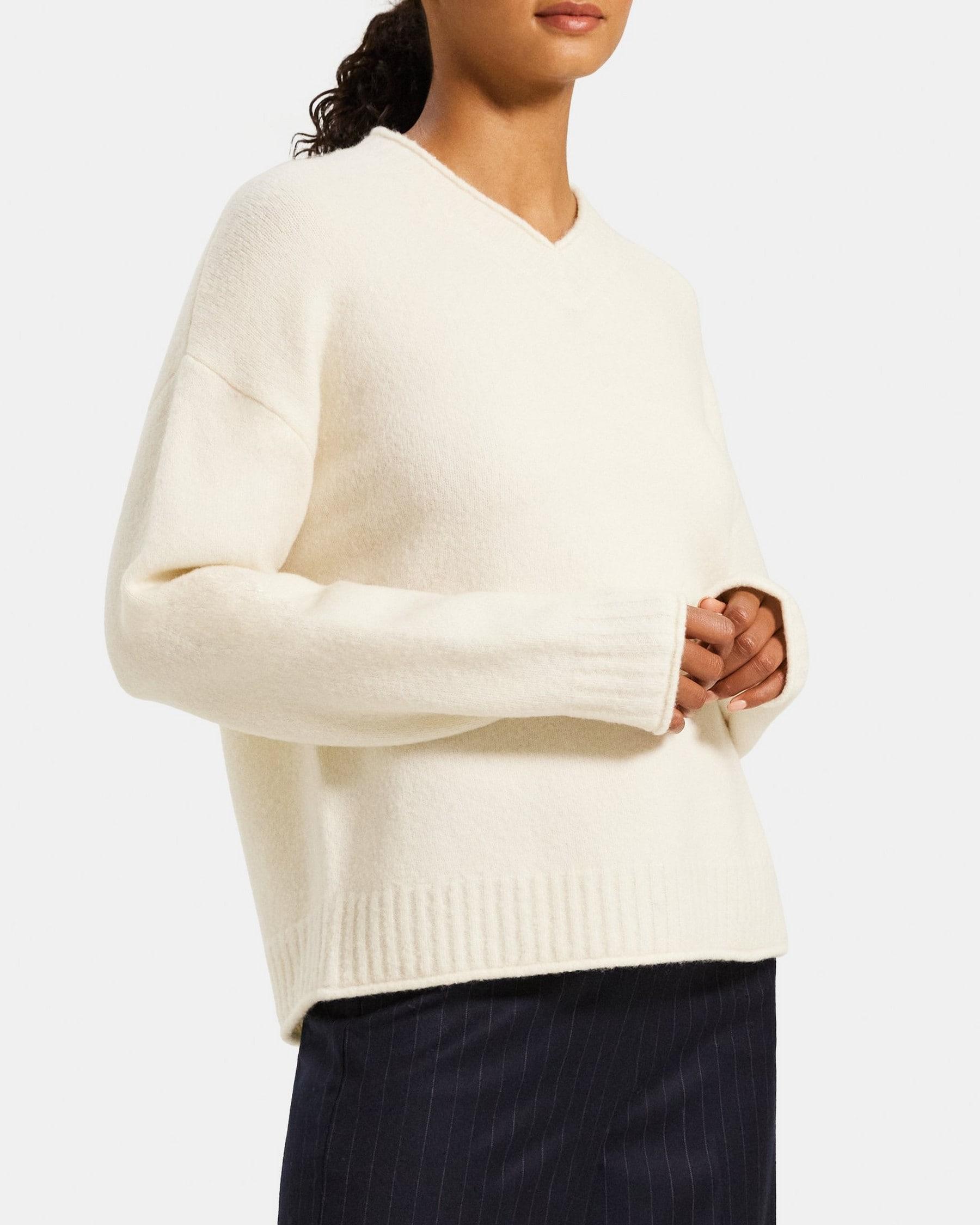 High V-Neck Sweater in Wool-Blend Product Image