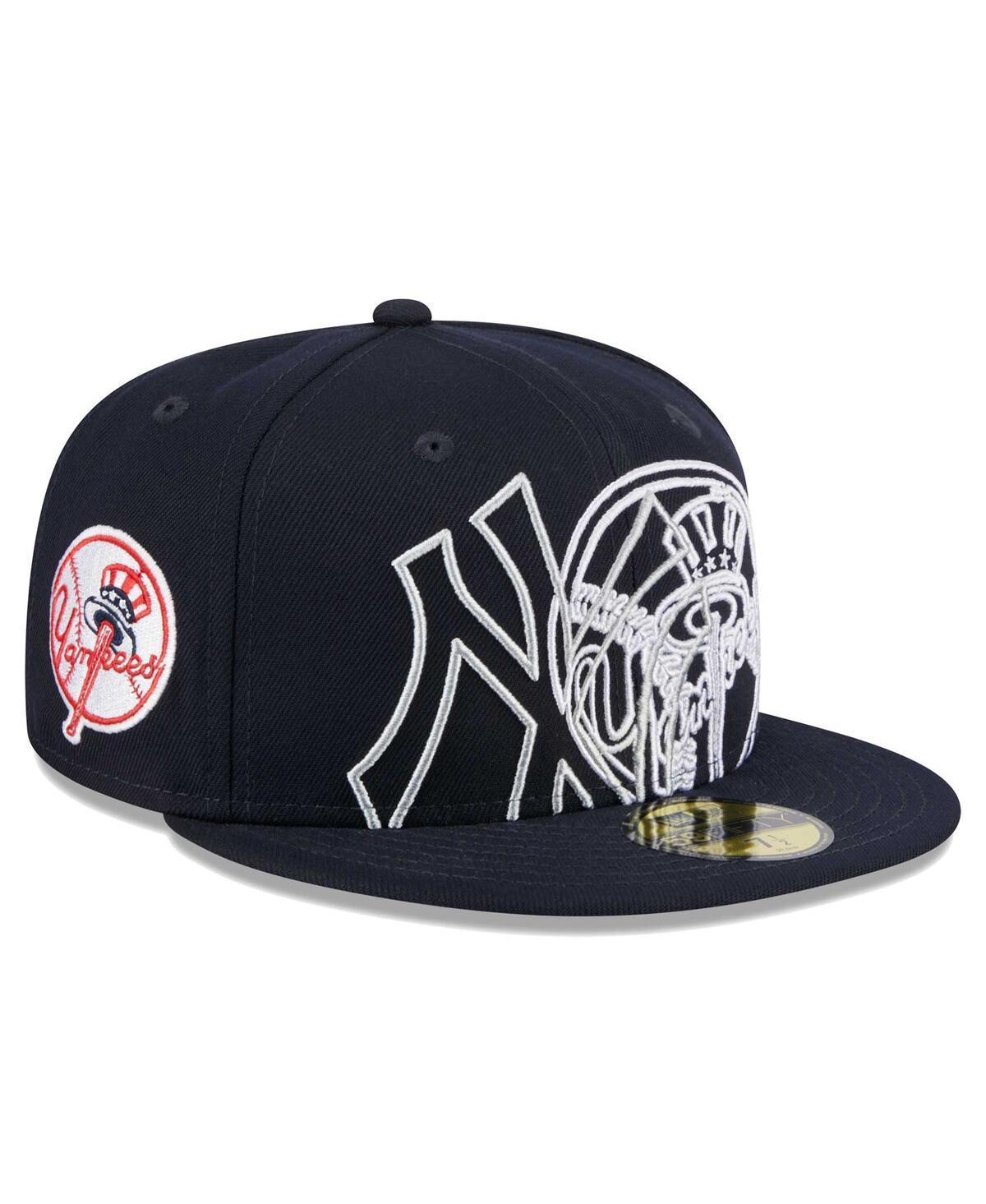 Mens New Era New York Yankees Game Day Overlap 59FIFTY Fitted Hat Blue Product Image