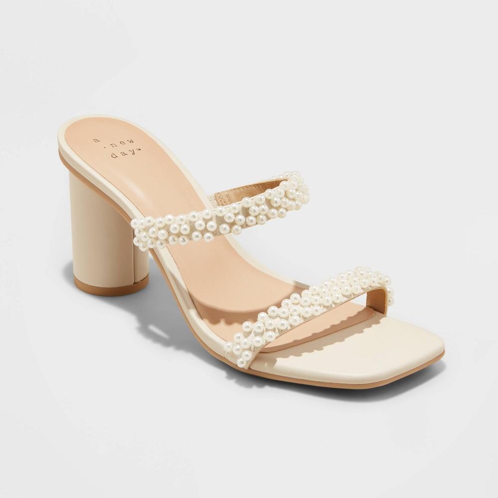 Womens Audra Mule Heels - A New Day Cream Product Image