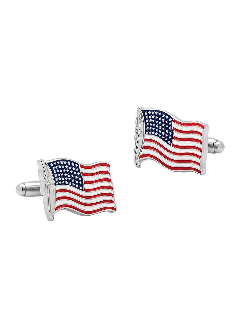 Mens Waving Flag Metal & Enamel Cufflinks Product Image