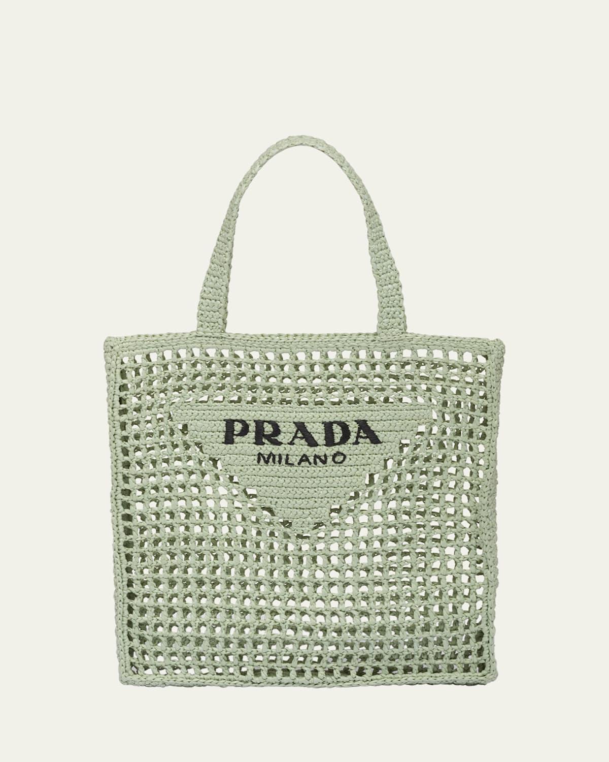 Bicolor Woven Logo Shopper Tote Bag Product Image