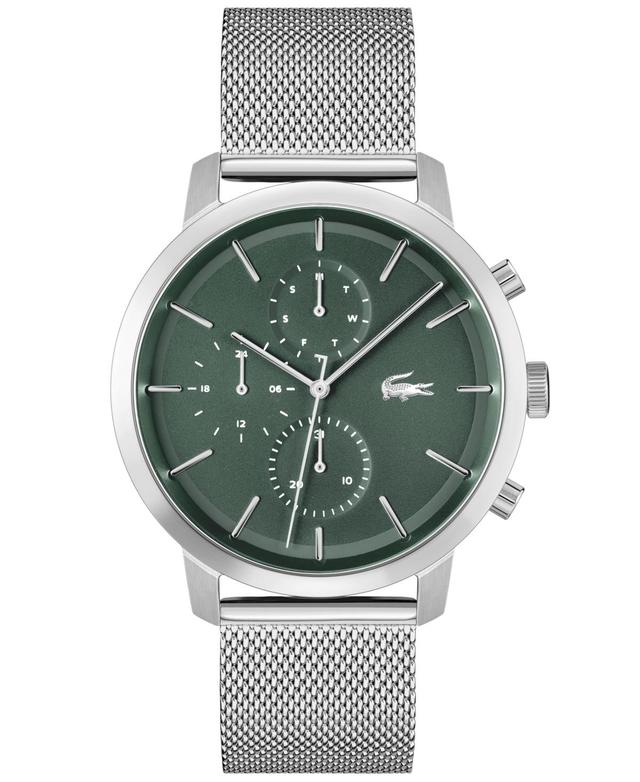 Lacoste Mens Replay Chronograph Silver Stainless Steel Mesh Bracelet Watch Product Image