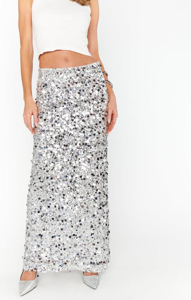 All That Skirt ~ Silver Metallic Sequins Product Image