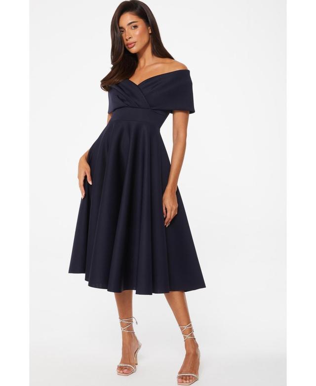 Quiz Womens Bardot Skater Midi Dress Product Image