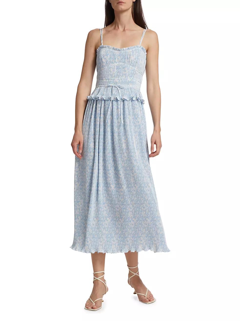 Brisha Floral Pleated Midi-Dress Product Image