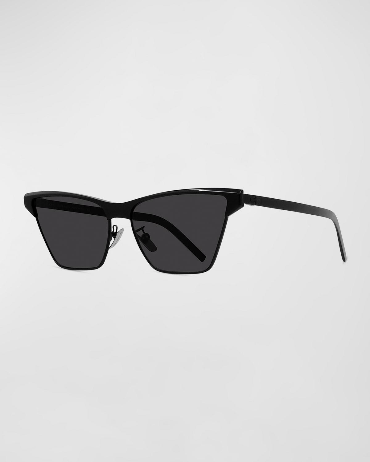 Mens Metal Engraved Logo Rectangle Sunglasses Product Image