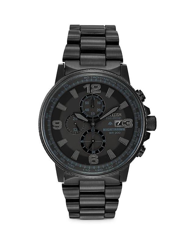 Citizen Mens Nighthawk Chronograph Black Stainless Steel Bracelet Watch Product Image