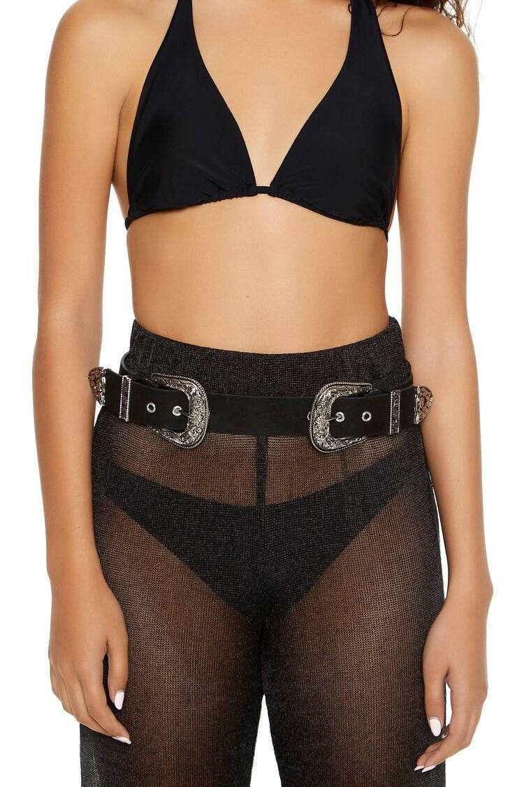 Etched Dual-Buckle Belt | Forever 21 Product Image