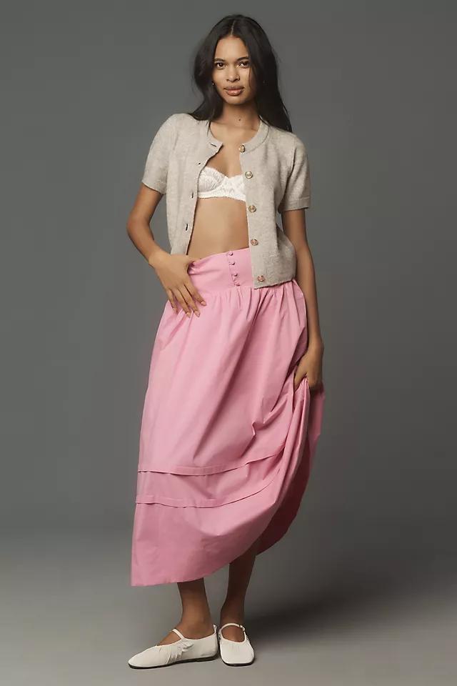 Maeve Button-Waist Midi Skirt Product Image