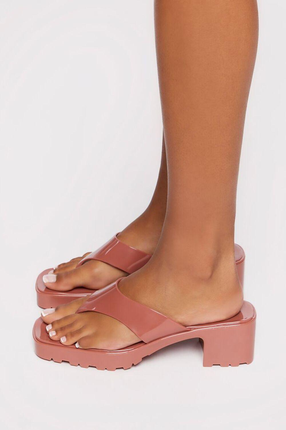 Faux Patent Thong Heels | Forever 21 Product Image