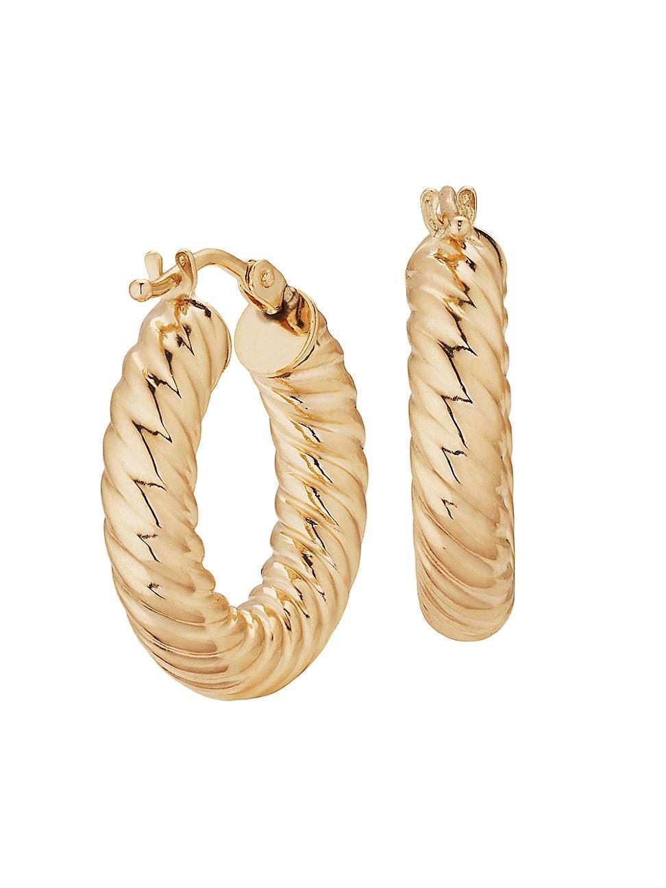 Womens 14K Yellow Gold Goddess Bold Hoops Product Image