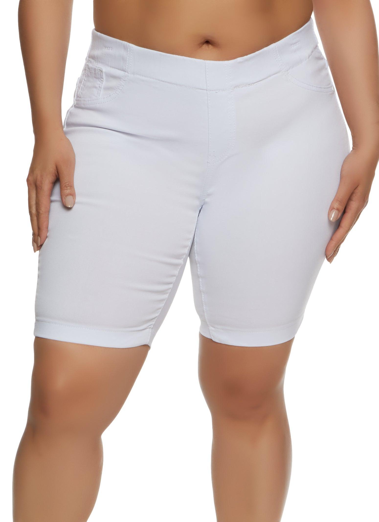 Womens Plus Size Hyperstretch Pull On Bermuda Shorts Product Image