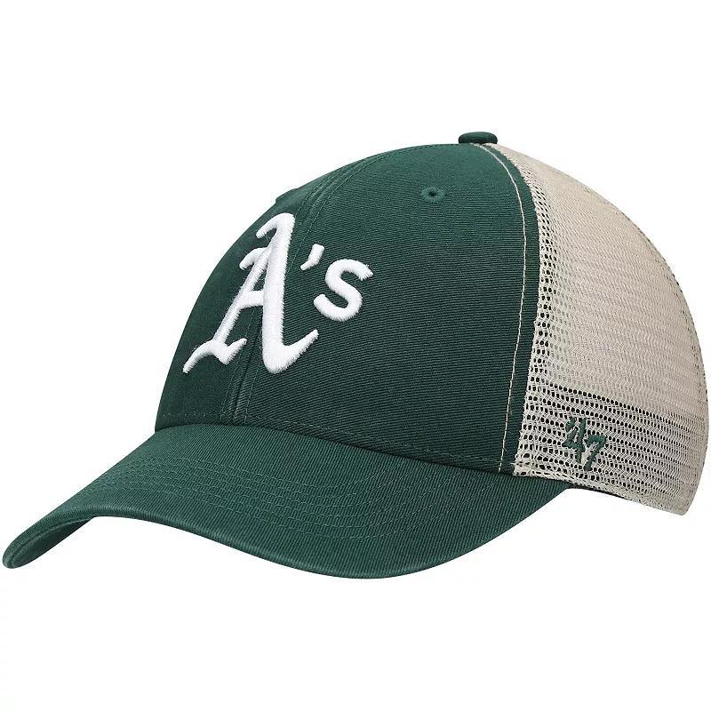 Mens Green Oakland Athletics Flagship Washed Mvp Trucker Snapback Hat - Green Product Image