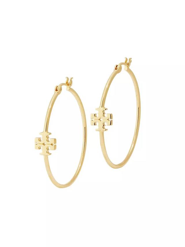 Eleanor 18K-Gold-Plated Logo Hoop Earrings Product Image