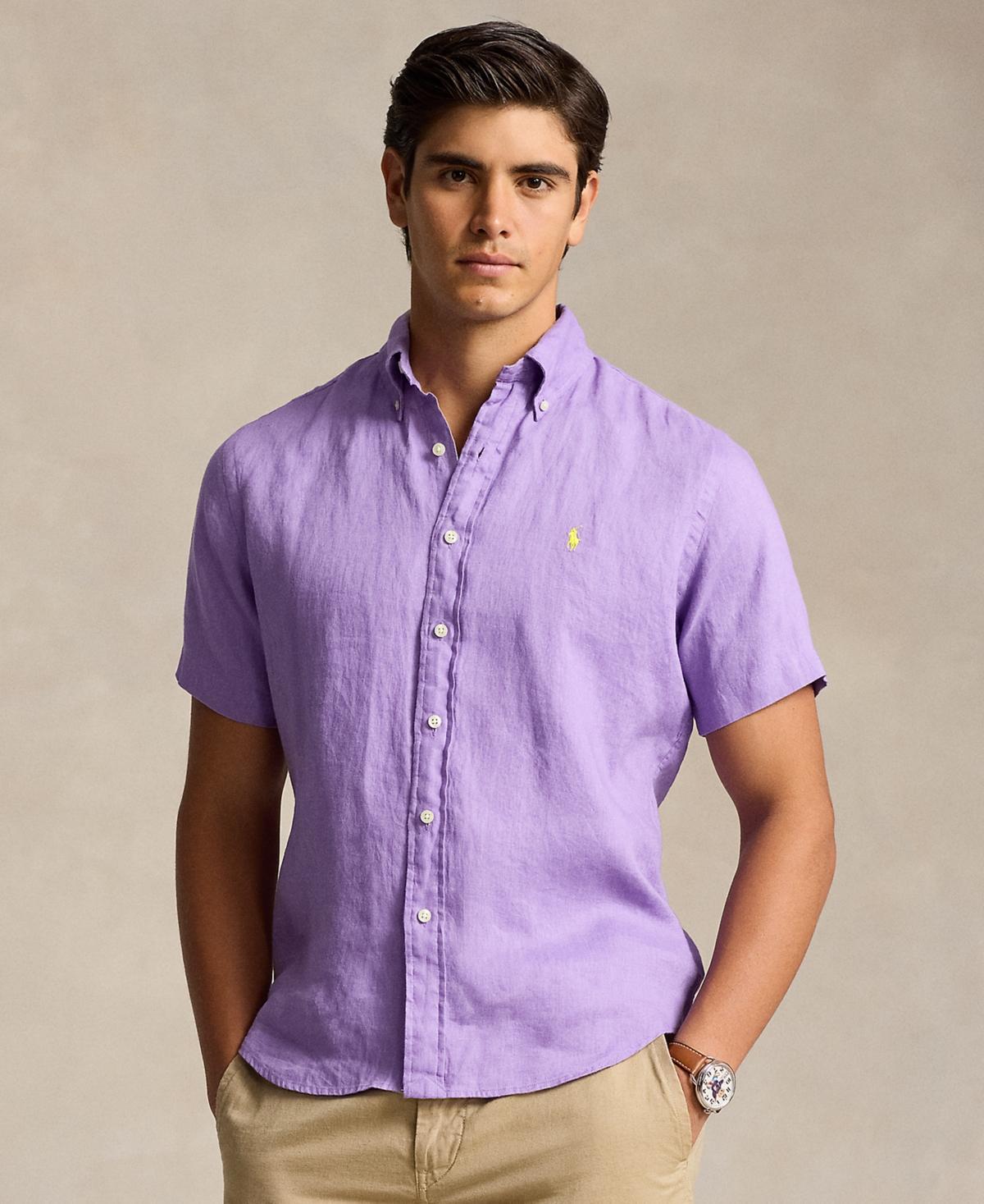 Polo Ralph Lauren Mens Short-Sleeve Linen Button-Up Product Image