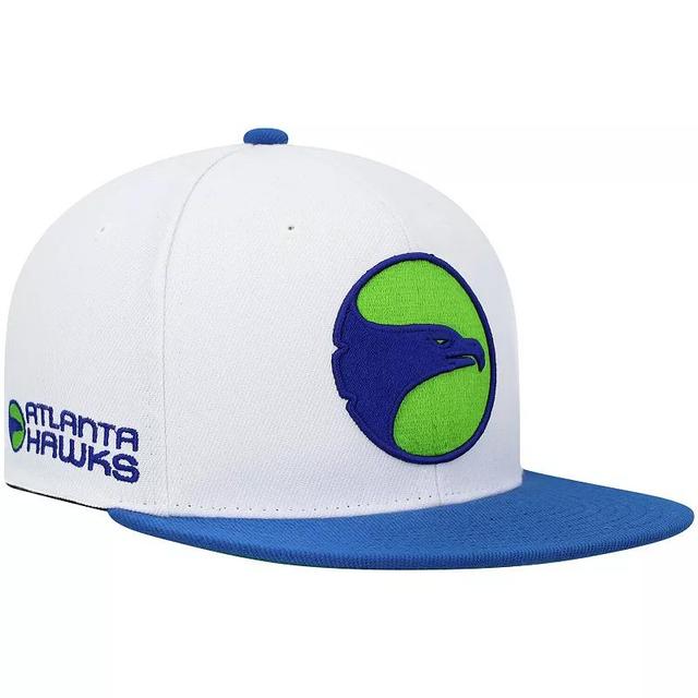 Mens Mitchell & Ness White Atlanta Hawks Hardwood Classics Snapback Hat - White Product Image