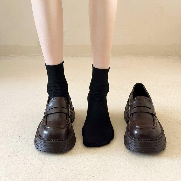 Faux Leather Platform Loafers product image