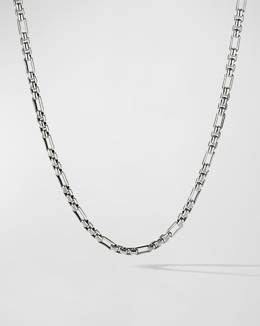 Mens Open Station Box Chain Necklace Product Image