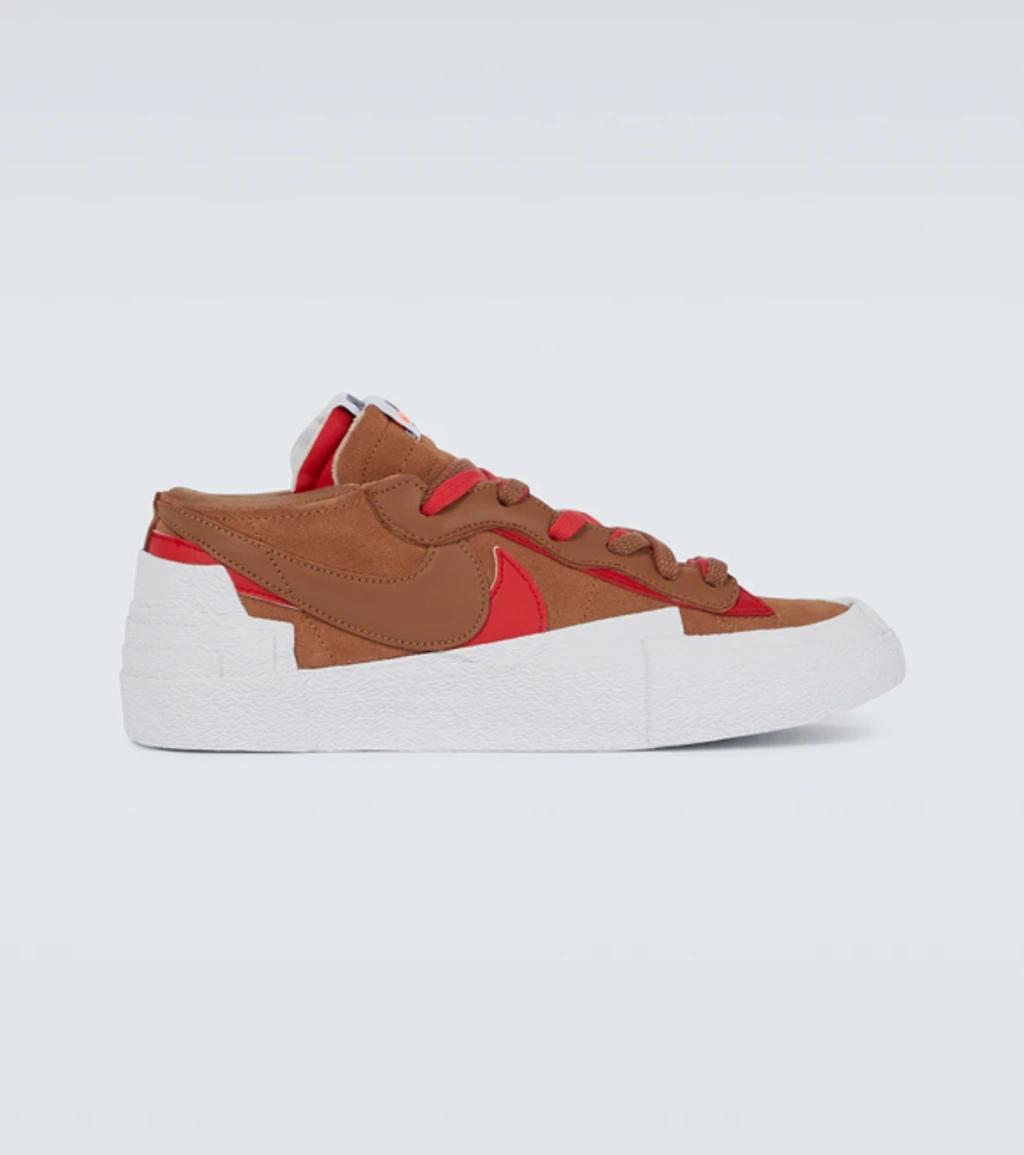 Mens Light British Tan Univer Sacai X Blazer Low Leather And Suede Low-top Trainers 7.5 In Brown Product Image