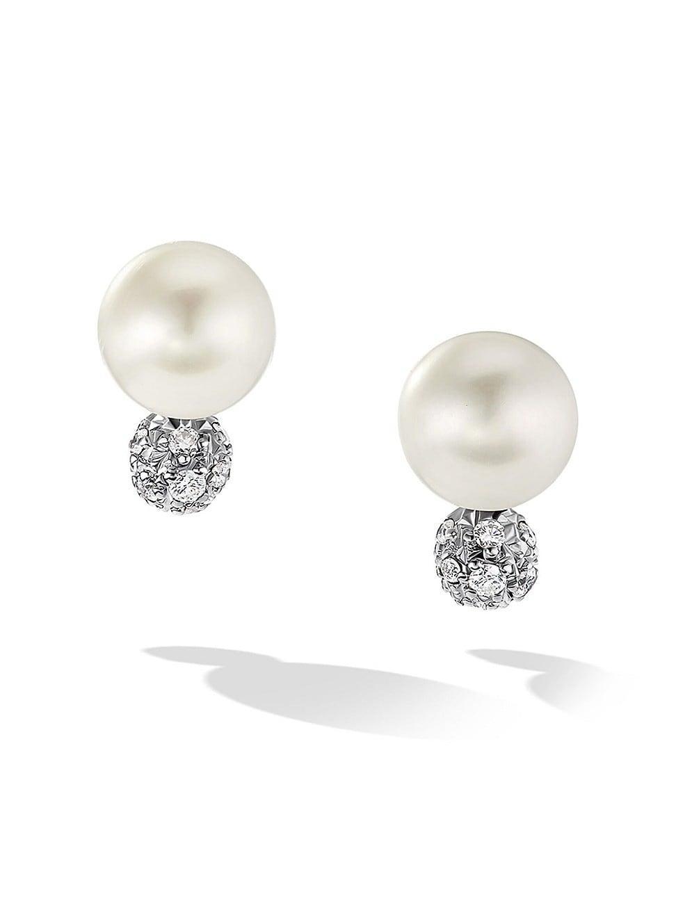 Womens Pearl & Pav Solari Stud Earrings With Diamonds Product Image