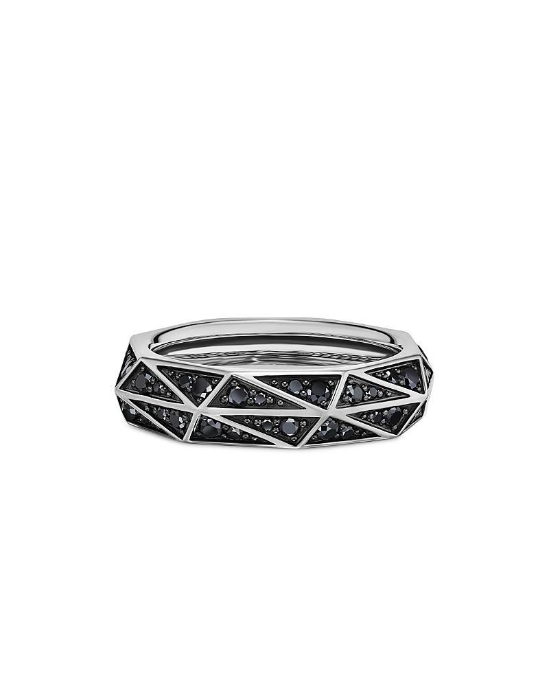 Mens Torqued Faceted Band Ring In Sterling Silver Product Image