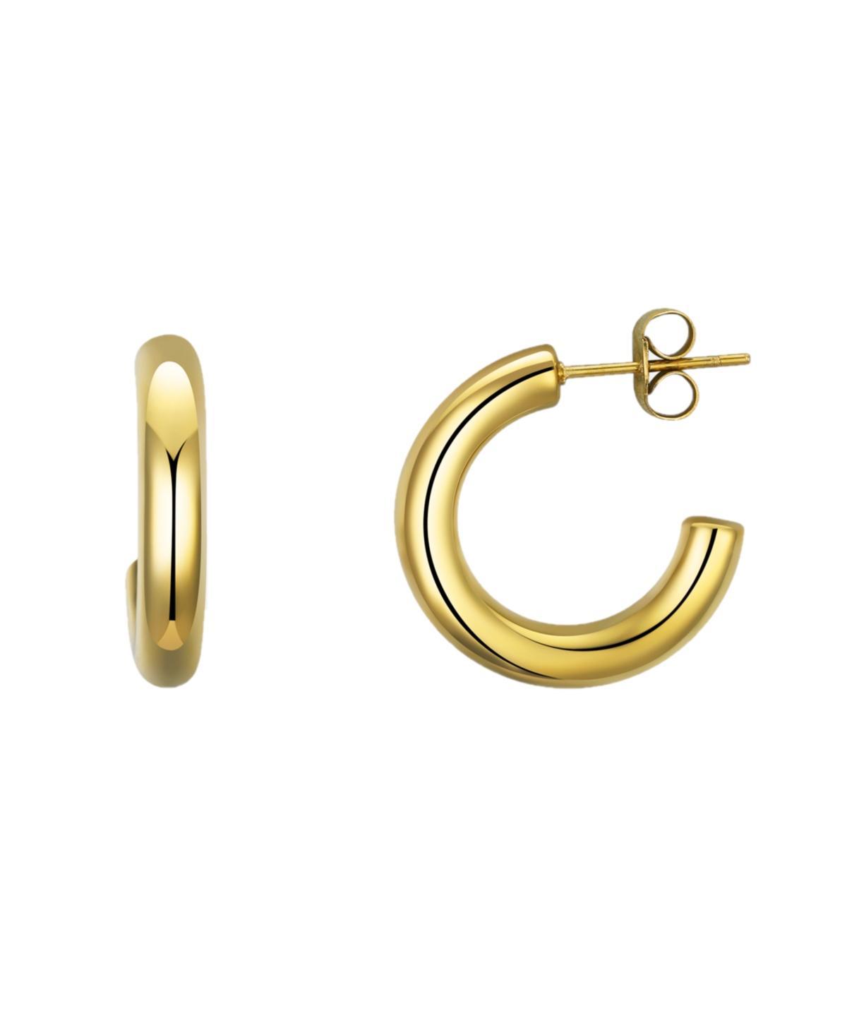 ModaSport Gold-Tone Stainless Steel Hoop Earrings Product Image