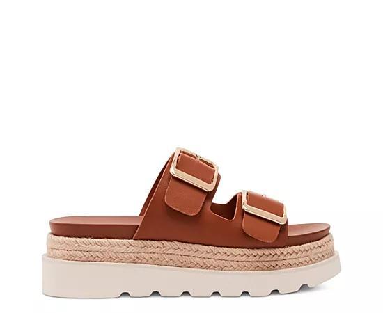 Madden Girl Mythiccal Slip-On Buckled Banded Platform Raffia Sandals Product Image