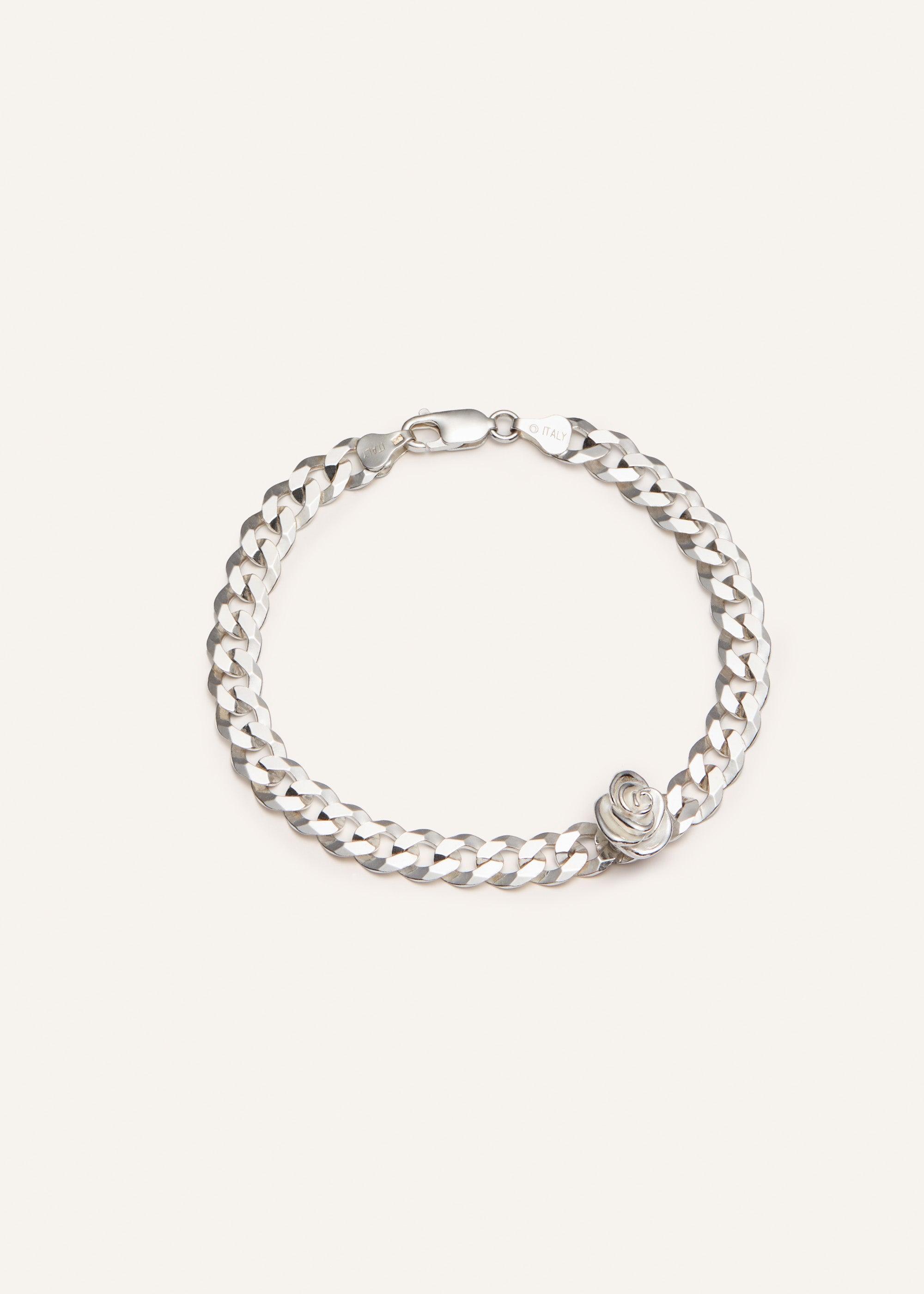 Rose chain anklet in silver Product Image