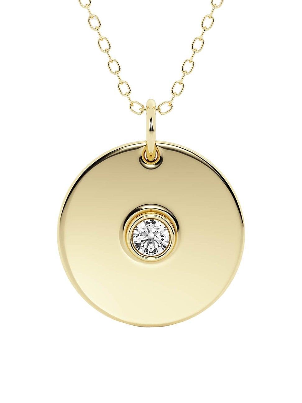 Womens Defining 14K Yellow Gold & 0.15 TCW Lab-Grown Diamond Pendant Necklace Product Image