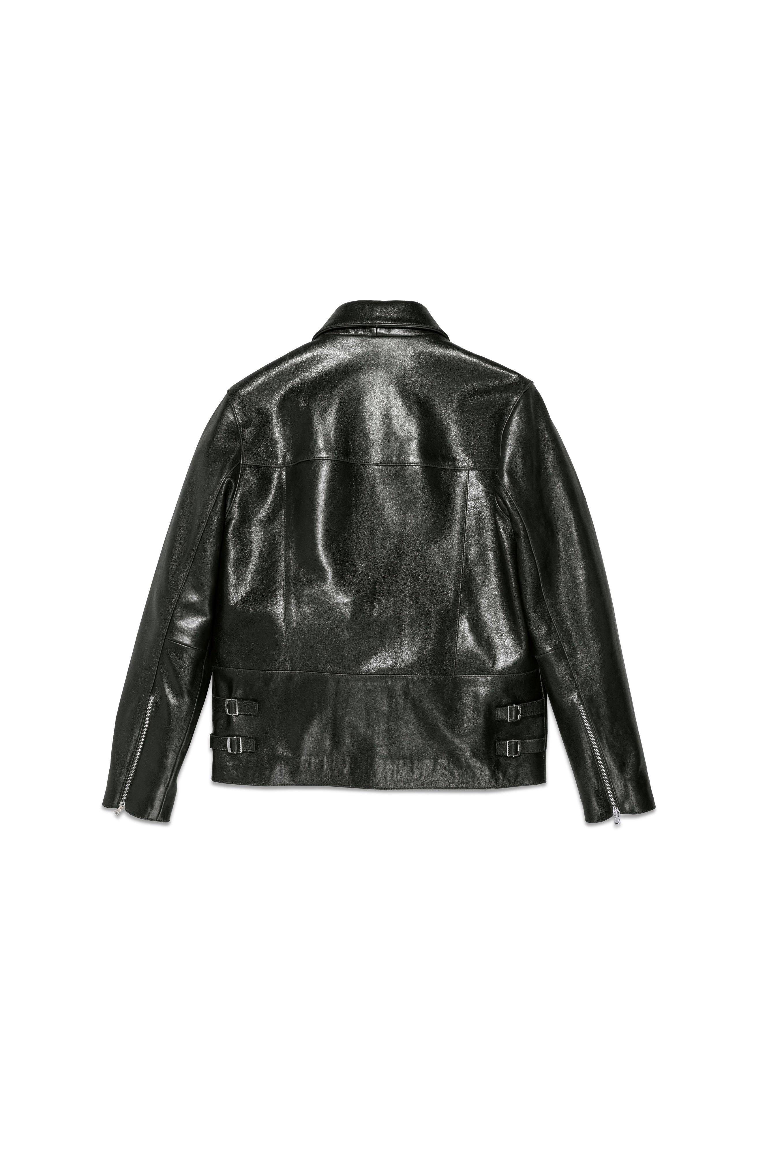 Leather Front Zip Jacket Male Product Image