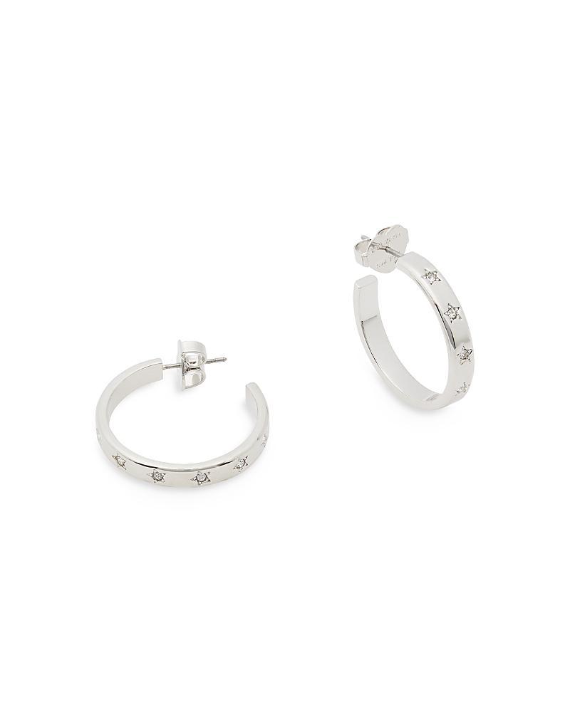 Womens Star Goldtone & Cubic Zirconia Hoop Earrings Product Image