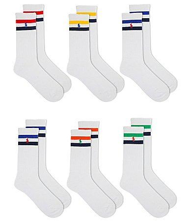 Mens 6-Pack Varsity Stripe Crew Socks Product Image