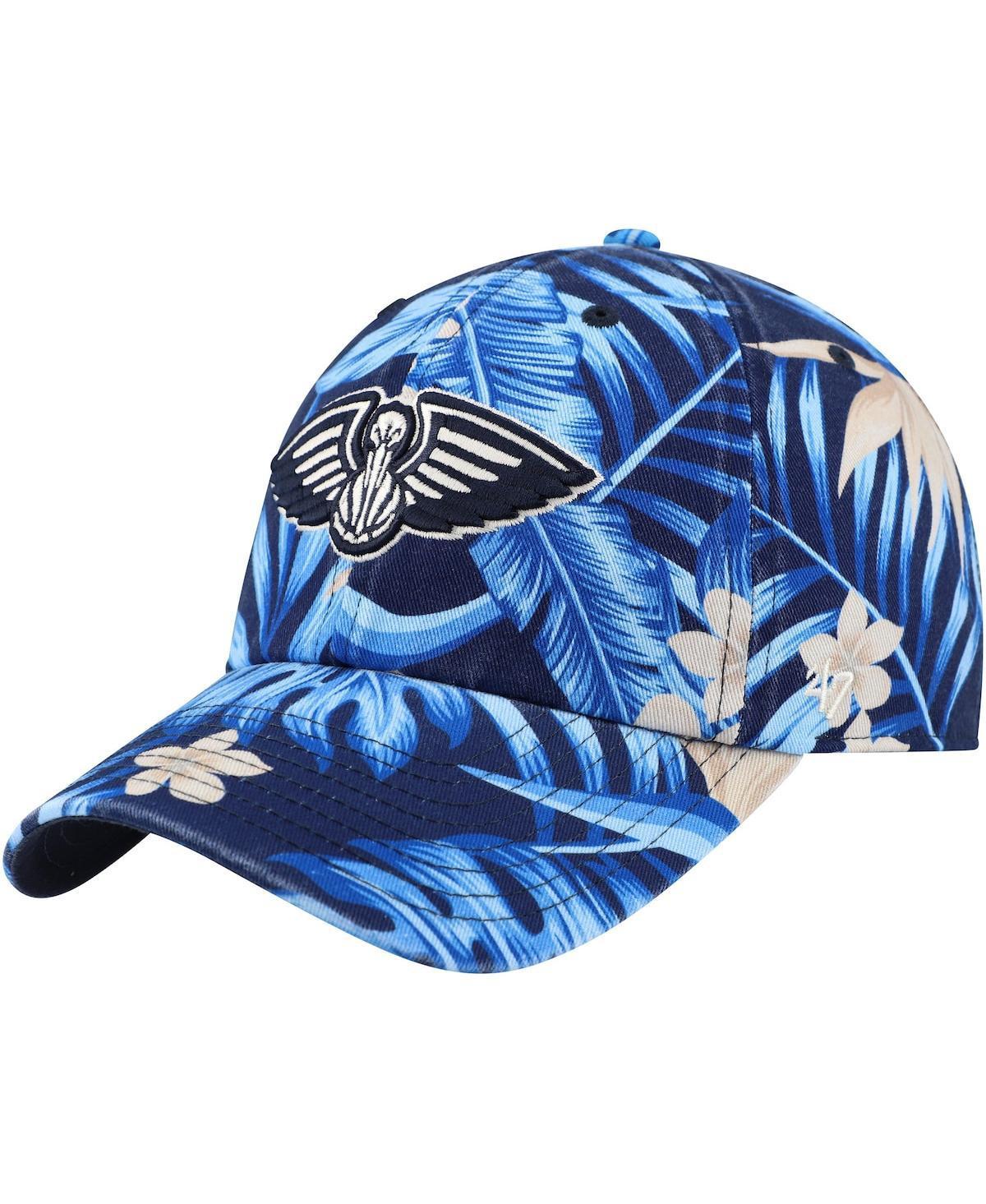 47 Brand Mens Navy New Orleans Pelicans Tropicalia Floral Clean Up Adjustable Hat Product Image