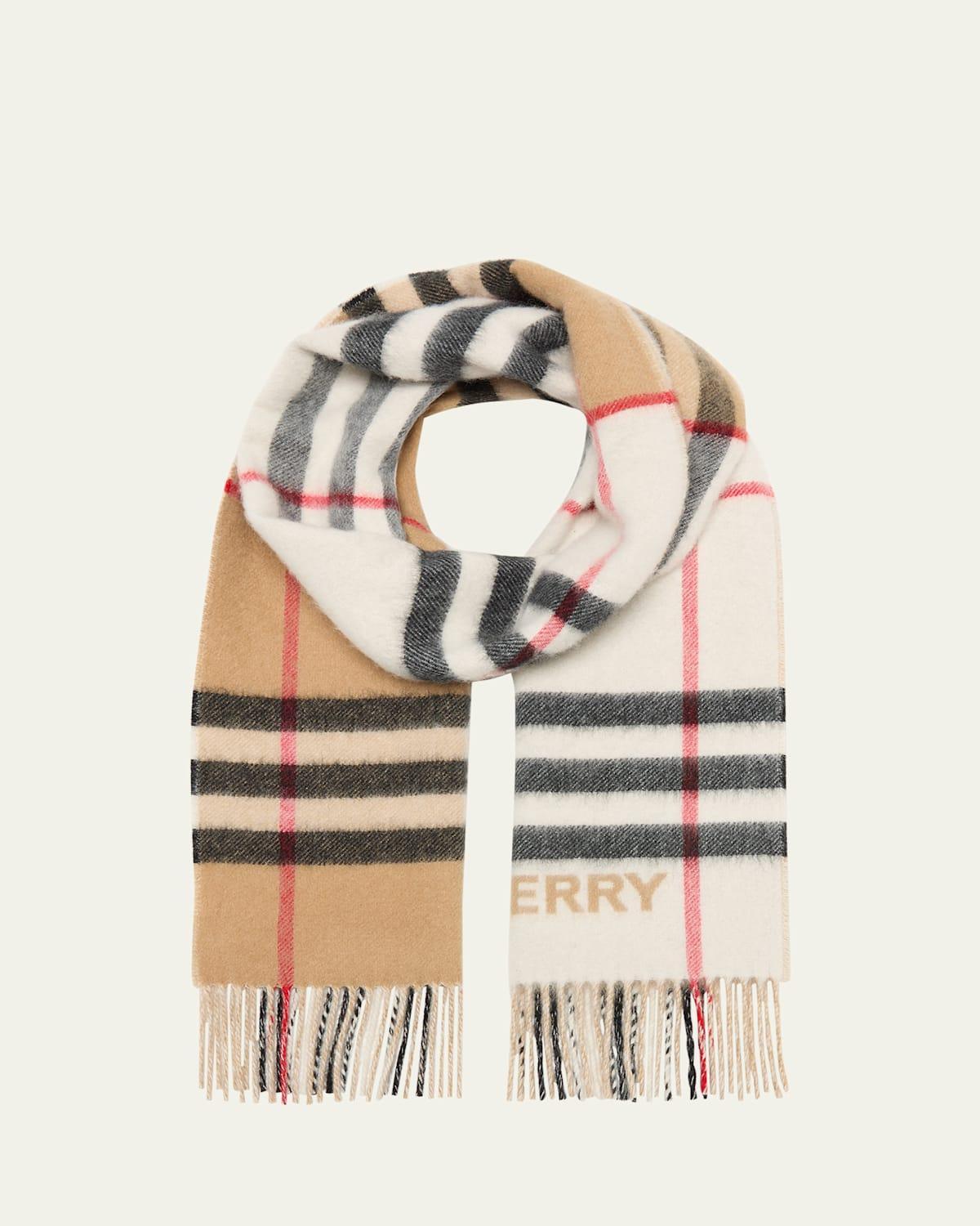 Bicolor Check Cashmere Scarf Product Image