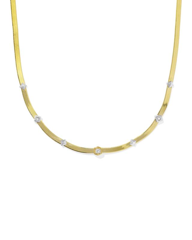 Virginia Mixed Metal Chain Necklace in White Topaz Product Image