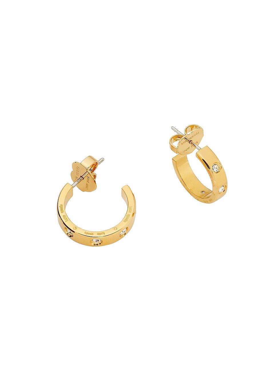 kate spade new york cubic zirconia huggie hoop earrings Product Image