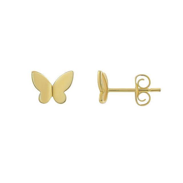 Forever 14K 14k Gold Concave Polished Butterfly Stud Earrings, Womens Product Image