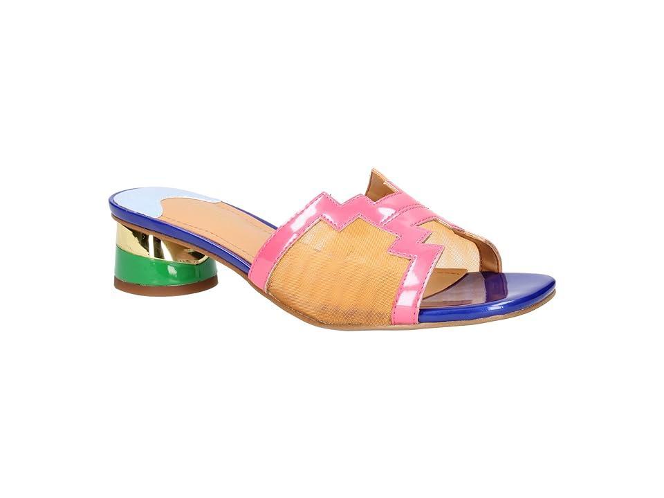 J. Renee Amorra Rainbow Patent Leather Mesh Slide Sandals Product Image