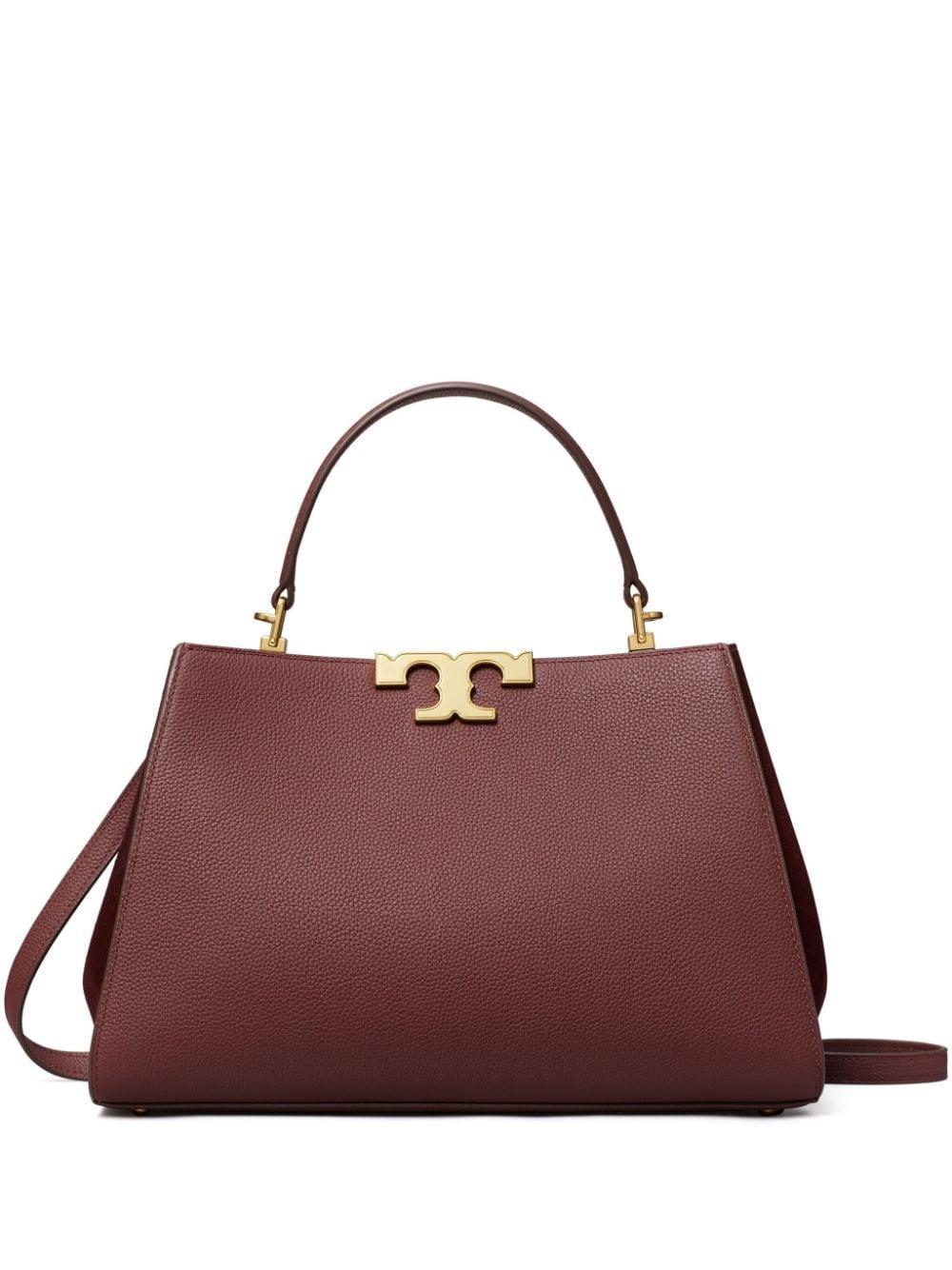 Eleanor Pebbled Satchel In Dark Cabernet Product Image